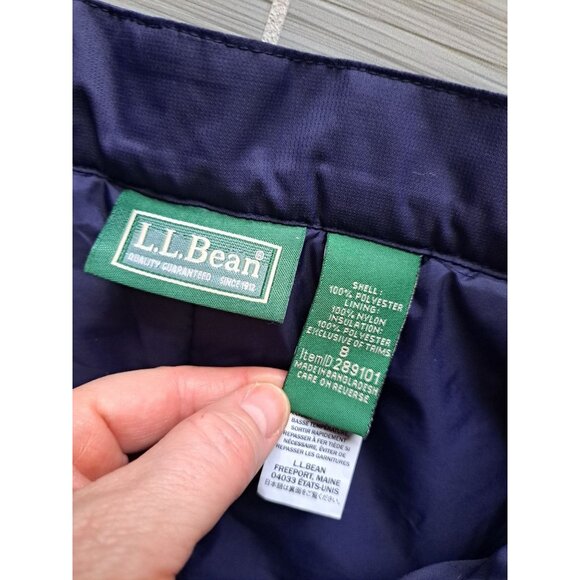 L.L. Bean Boys Size 8 Navy Blue Insulated Ski Snow Pants Polyester Nylon - Picture 2 of 10